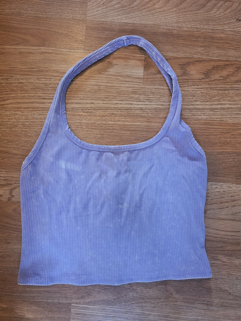 Lavender Ribbed Halter Crop Top